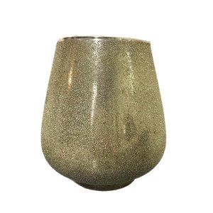 Anthropologie Gold Glitter Votive Candleholder Glass Large